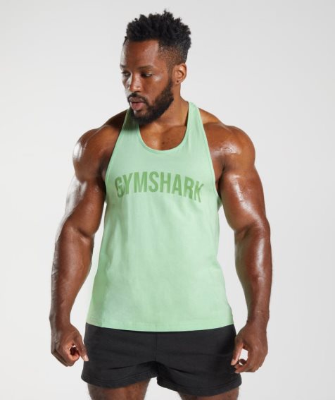 Men's Gymshark Power Stringer Tanks Mint | NZ 1LDPFV